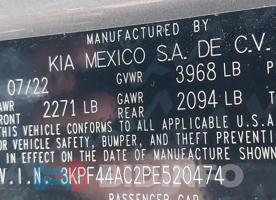 3KPF44AC2PE520474 Photo# 9