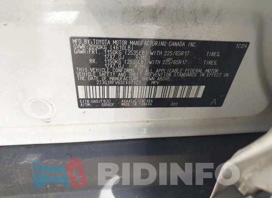 2T3G1RFV6SC497123 Photo# 9