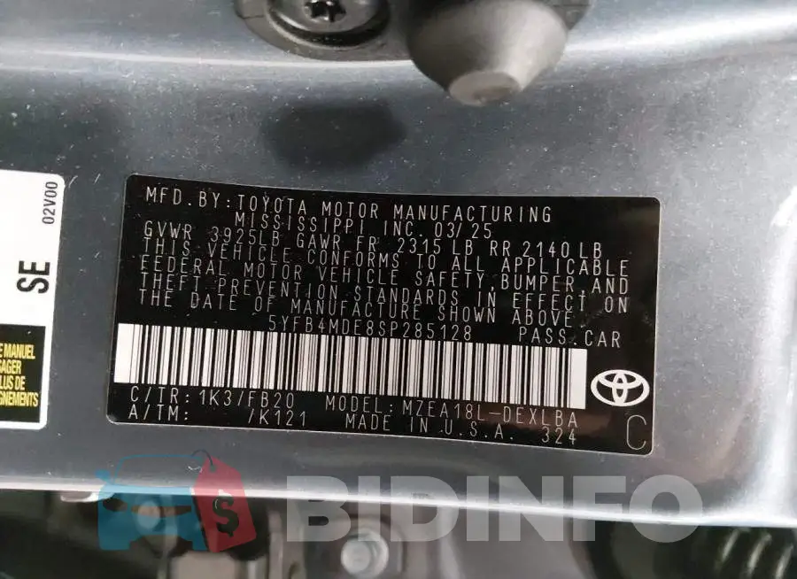 5YFB4MDE8SP285128 Photo# 9