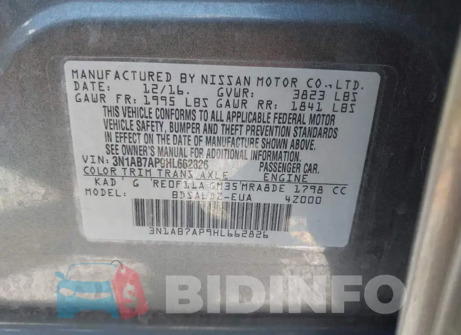 3N1AB7AP9HL662826 Photo# 9