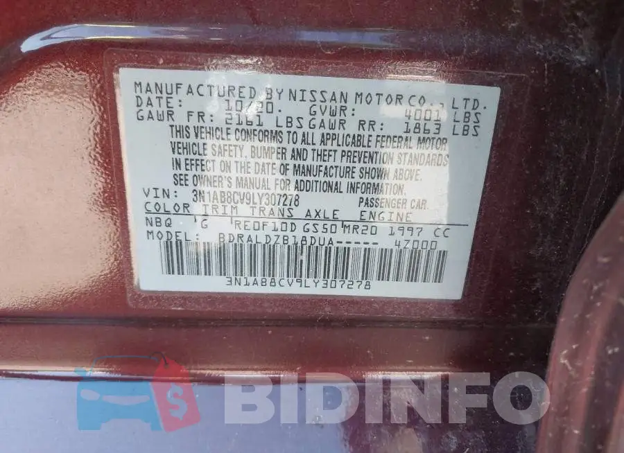 3N1AB8CV9LY307278 Photo# 9