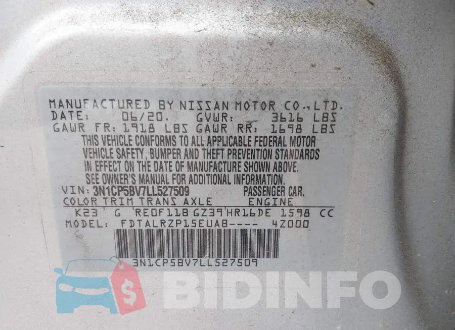 3N1CP5BV7LL527509 Photo# 9