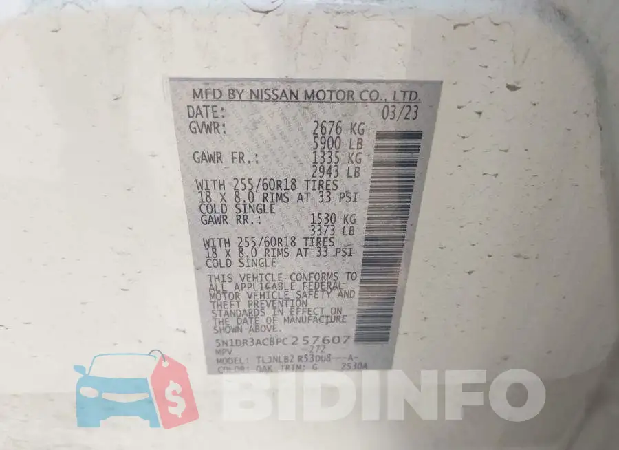 5N1DR3AC8PC257607 Photo# 9