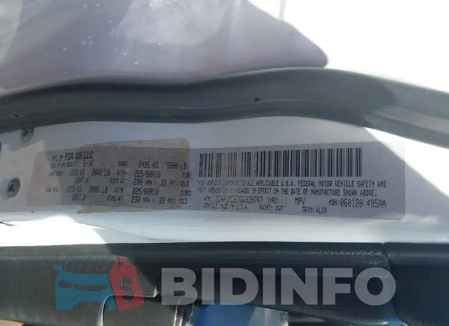1C4PJMDB7GW339747 Photo# 9