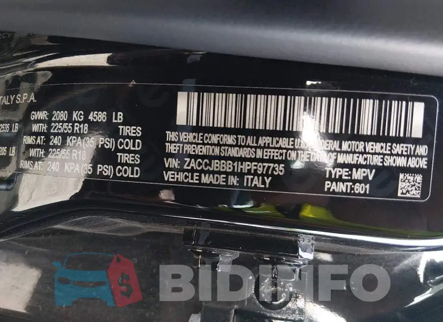 ZACCJBBB1HPF97735 Photo# 9