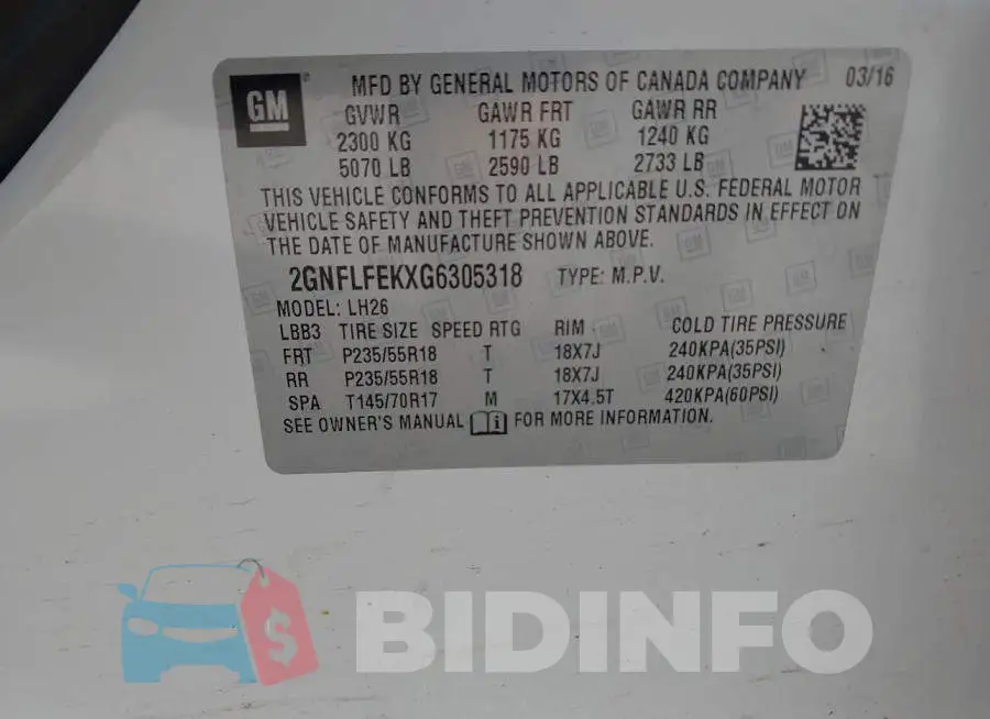 2GNFLFEKXG6305318 Photo# 9