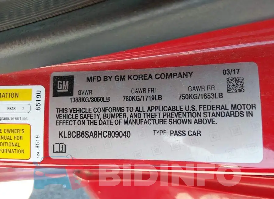 KL8CB6SA8HC809040 Photo# 9