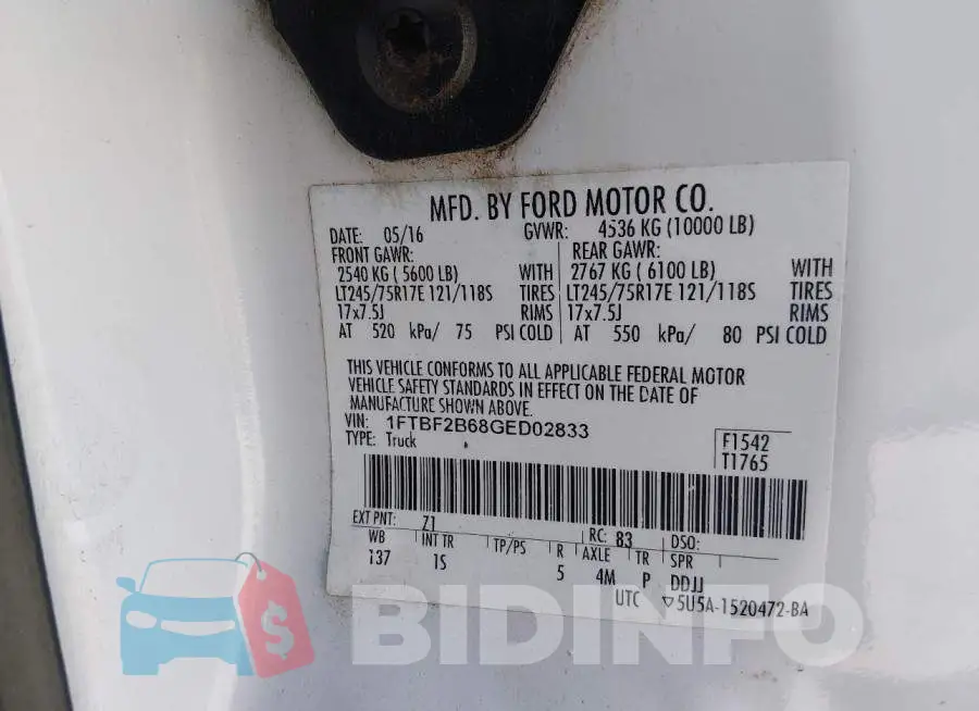 1FTBF2B68GED02833 Photo# 9