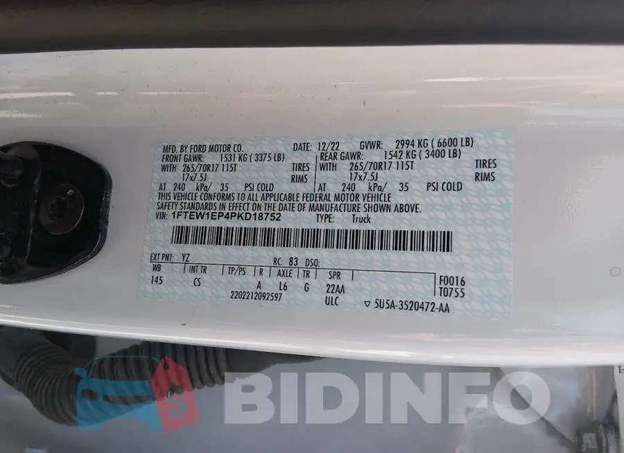 1FTEW1EP4PKD18752 Photo# 9