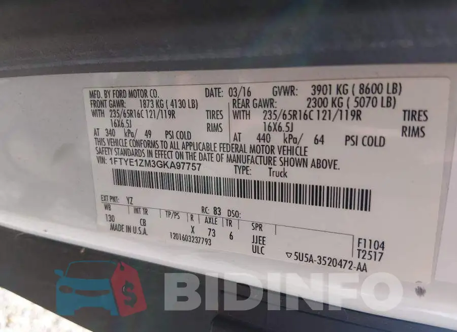 1FTYE1ZM3GKA97757 Photo# 9