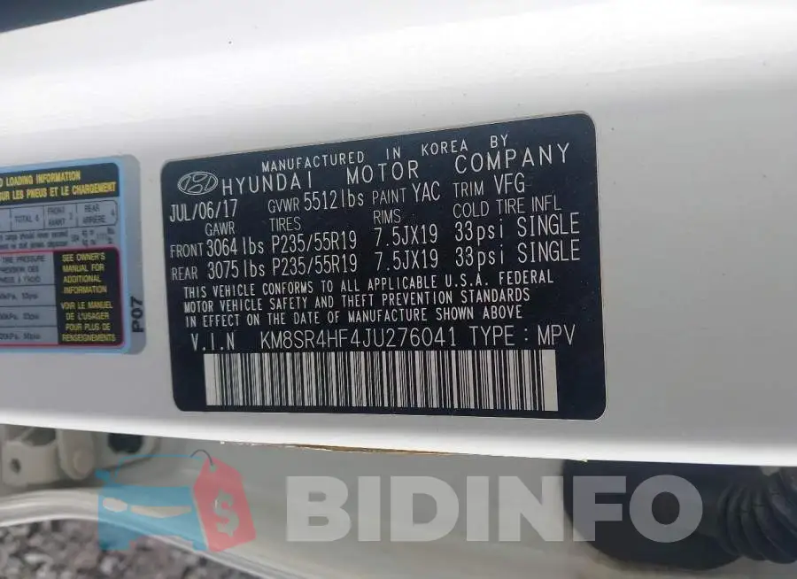KM8SR4HF4JU276041 Photo# 9