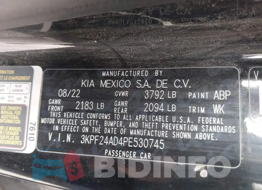 3KPF24AD4PE530745 Photo# 9