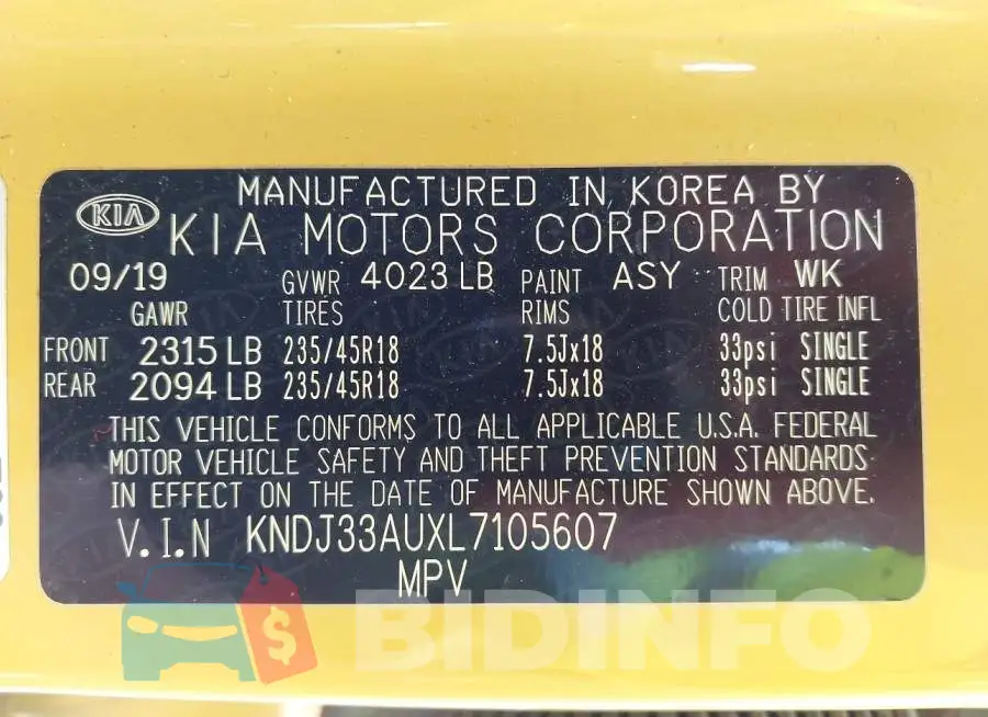 KNDJ33AUXL7105607 Photo# 9