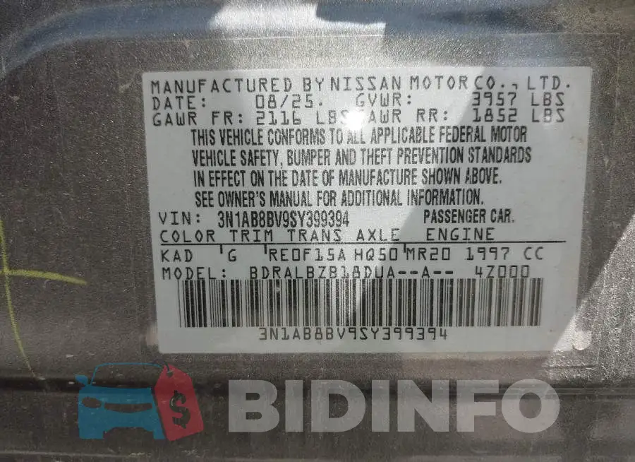 3N1AB8BV9SY399394 Photo# 9
