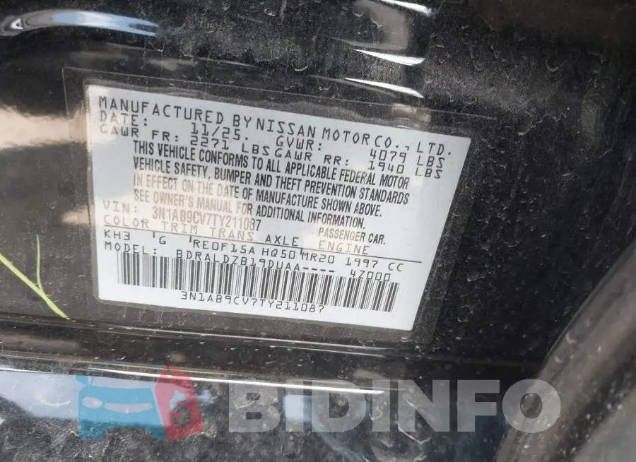 3N1AB9CV7TY211087 Photo# 9