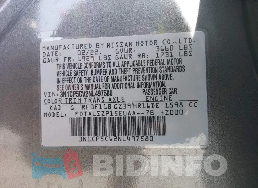 3N1CP5CV2NL497580 Photo# 9