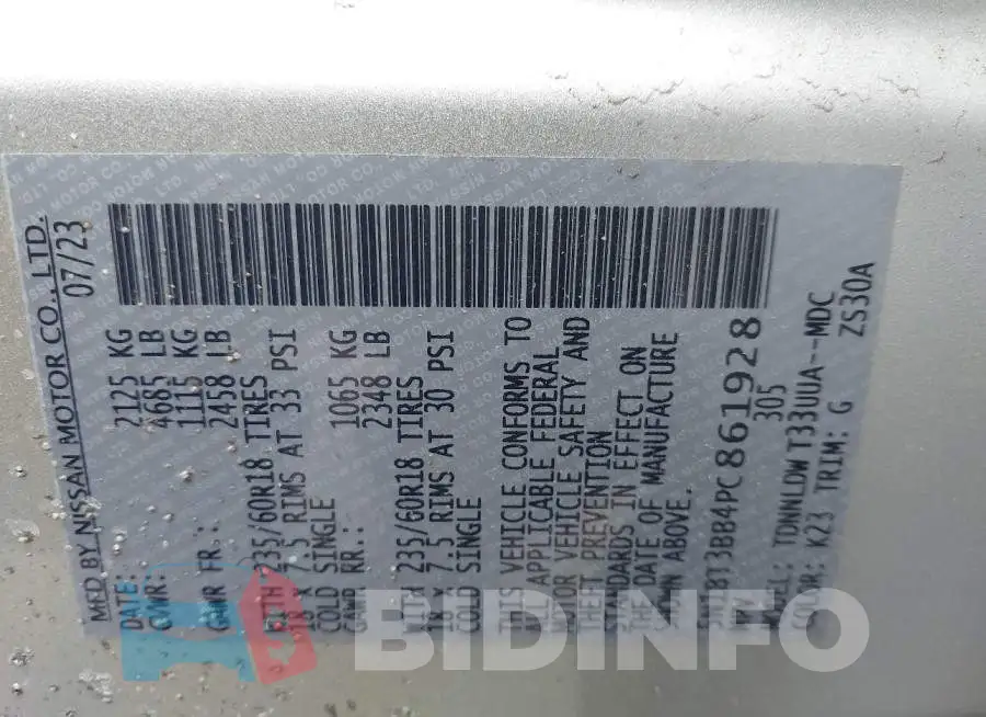 5N1BT3BB4PC861928 Photo# 9
