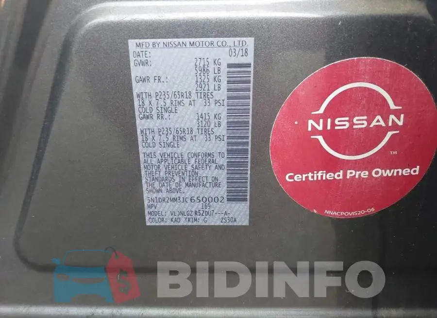 5N1DR2MM3JC650002 Photo# 9