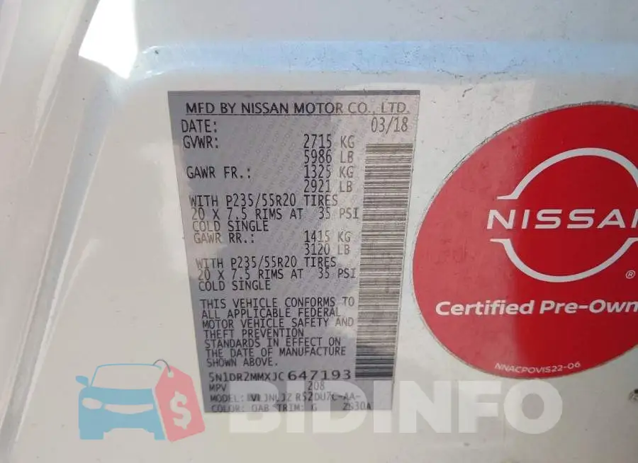 5N1DR2MMXJC647193 Photo# 9