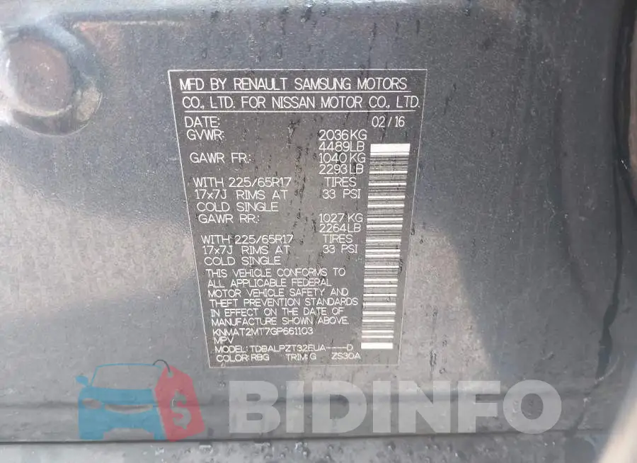 KNMAT2MT7GP661103 Photo# 9