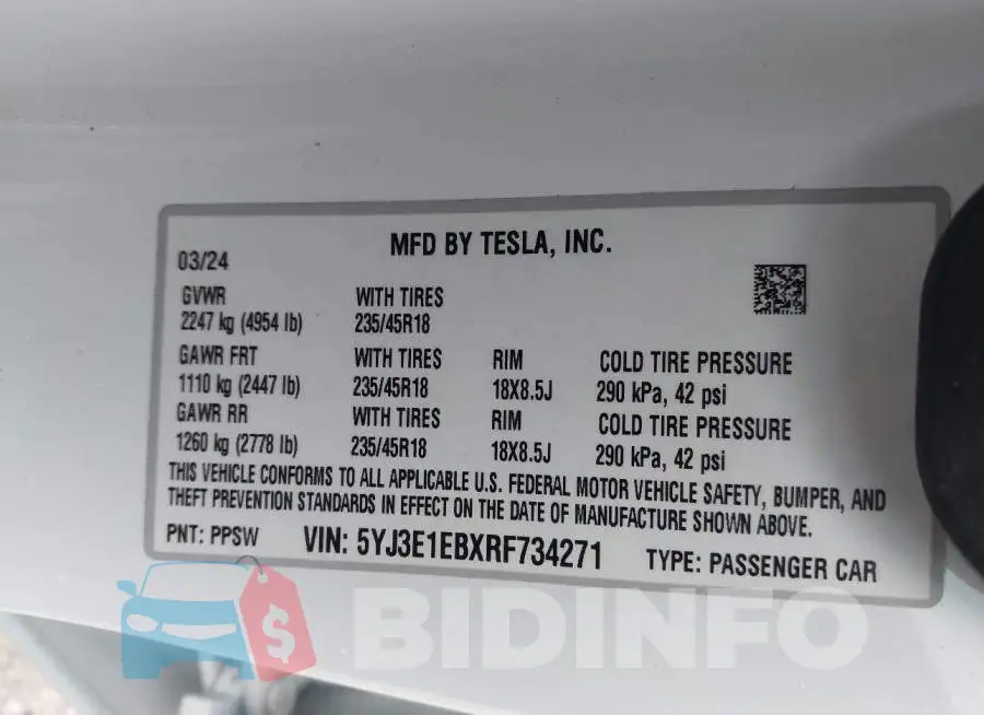 5YJ3E1EBXRF734271 Photo# 9