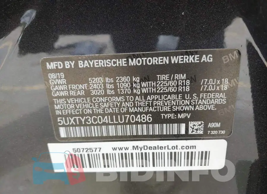 5UXTY3C04LLU70486 Photo# 9