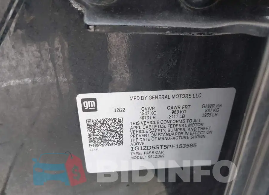 1G1ZD5ST5PF153585 Photo# 9