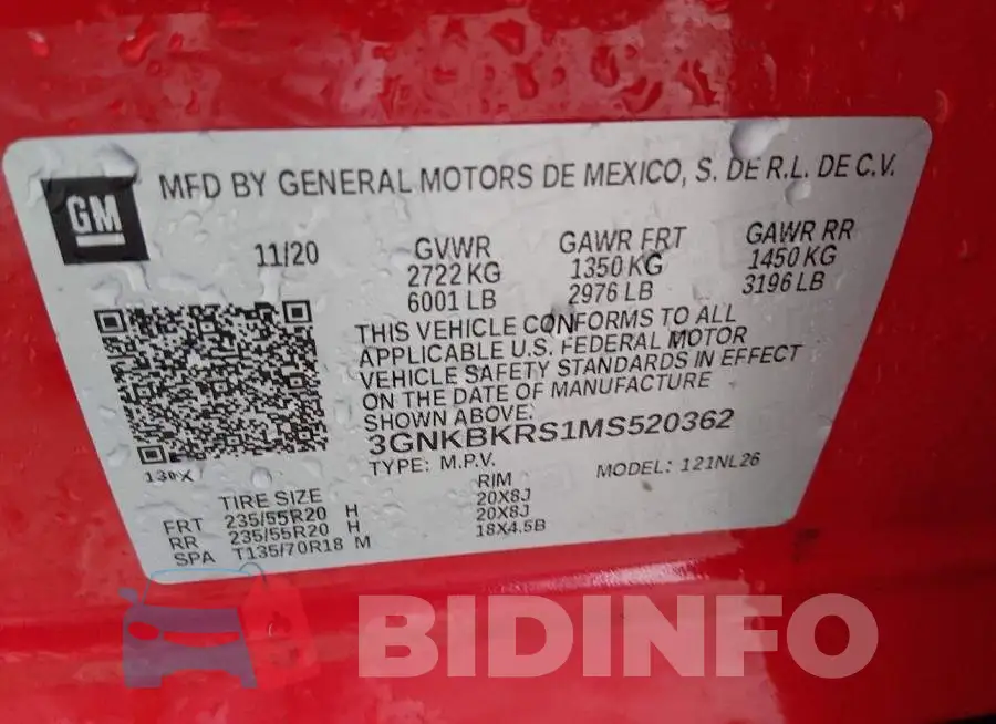 3GNKBKRS1MS520362 Photo# 9