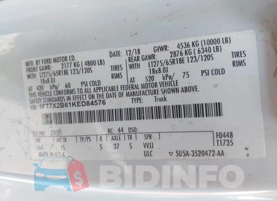 1FT7X2B61KED84576 Photo# 9