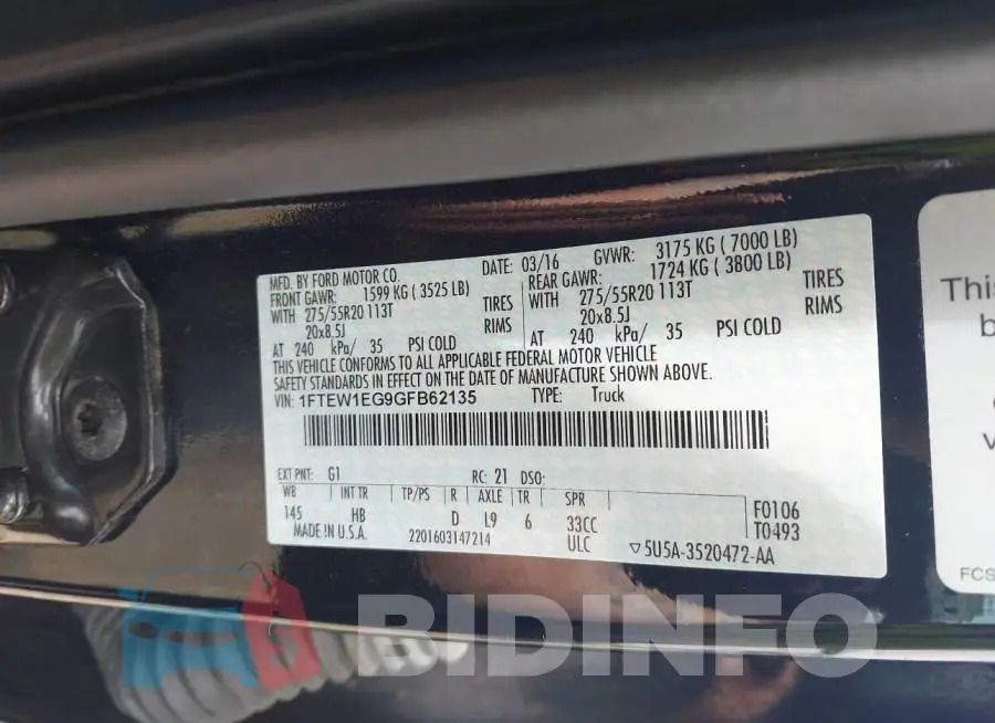 1FTEW1EG9GFB62135 Photo# 9