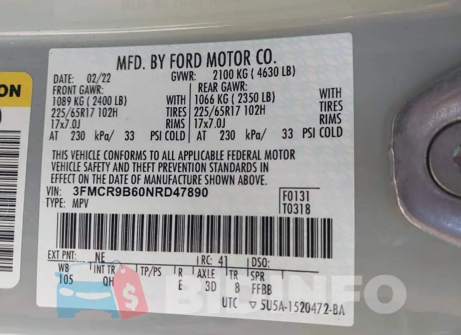 3FMCR9B60NRD47890 Photo# 9
