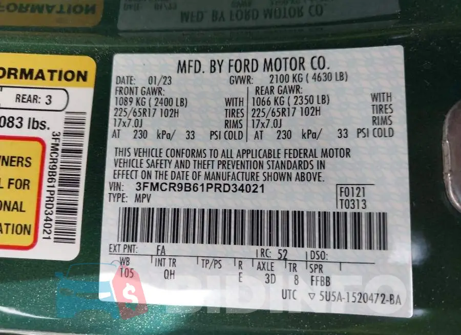 3FMCR9B61PRD34021 Photo# 9