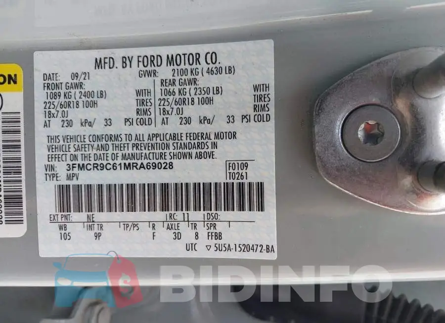 3FMCR9C61MRA69028 Photo# 9
