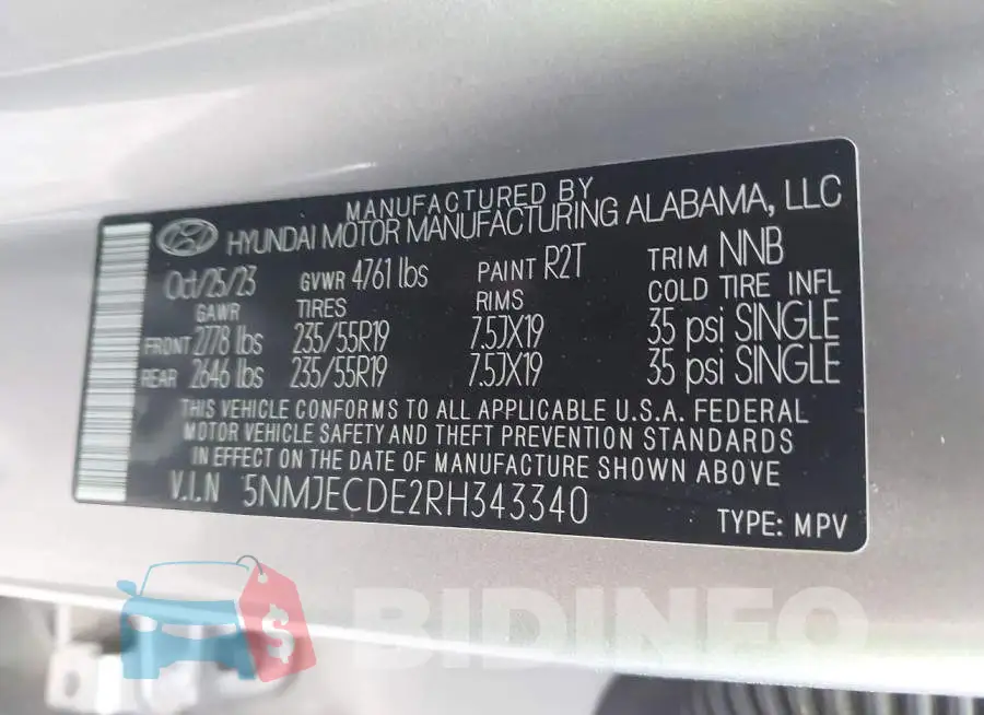 5NMJECDE2RH343340 Photo# 9