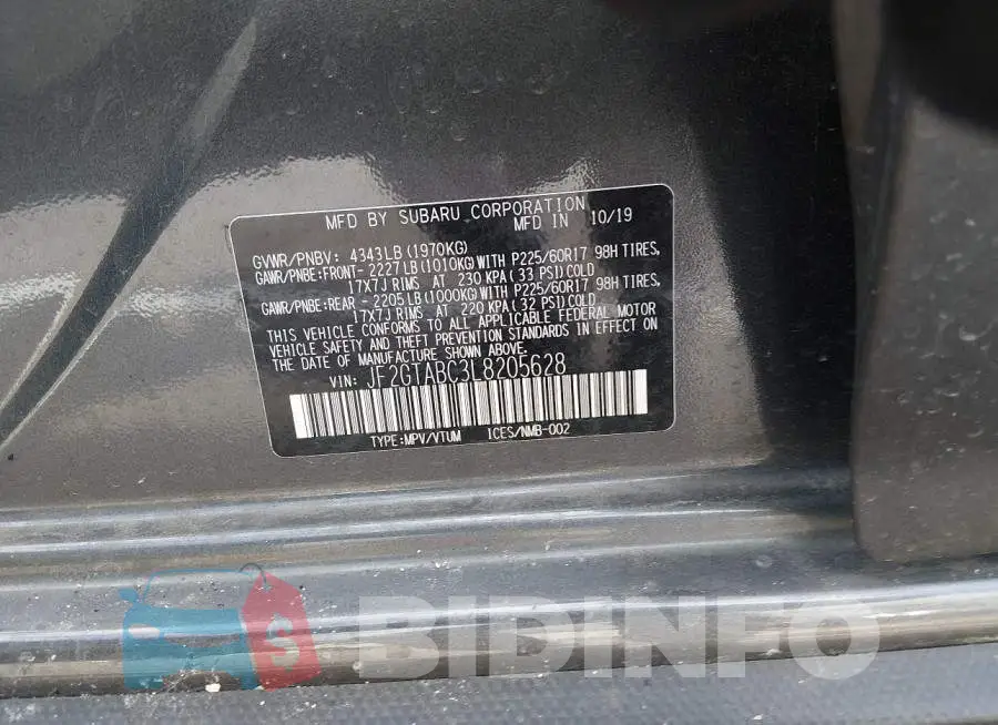 JF2GTABC3L8205628 Photo# 9