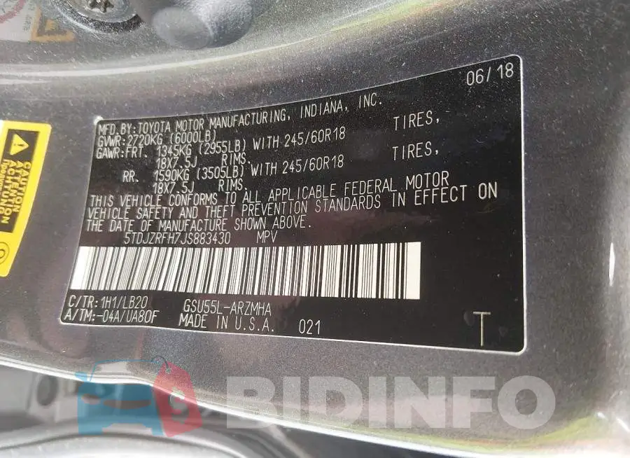 5TDJZRFH7JS883430 Photo# 9