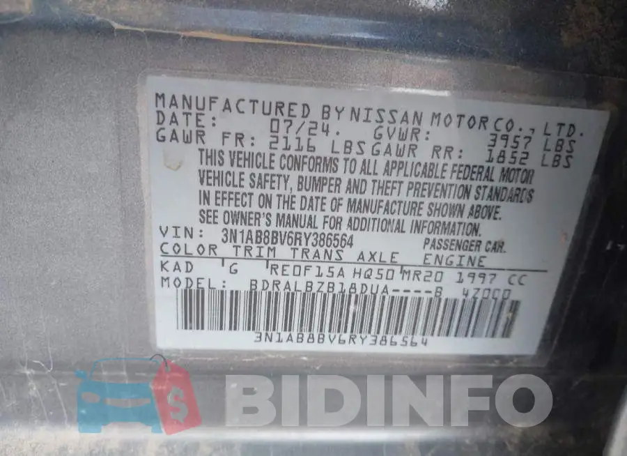 3N1AB8BV6RY386564 Photo# 9