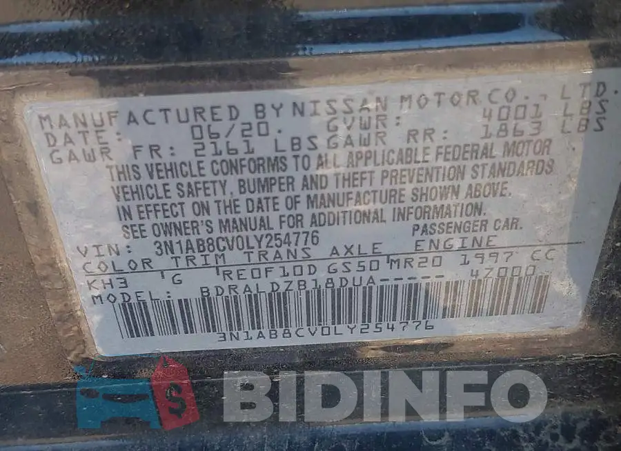 3N1AB8CV0LY254776 Photo# 9