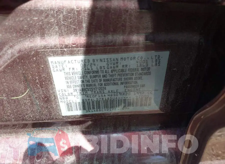 3N1AB8CV2SY212074 Photo# 9
