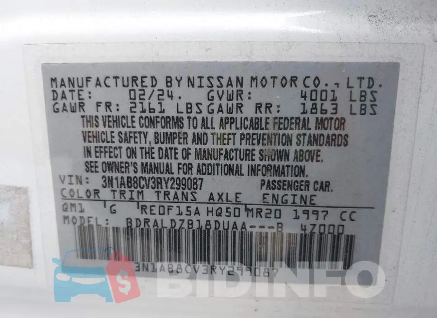3N1AB8CV3RY299087 Photo# 9
