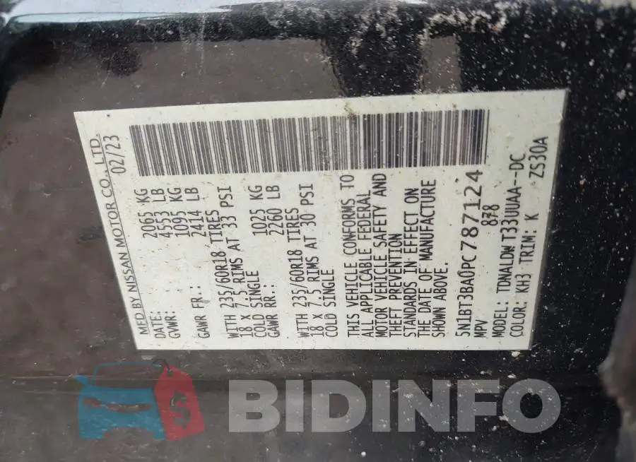 5N1BT3BA0PC787124 Photo# 9