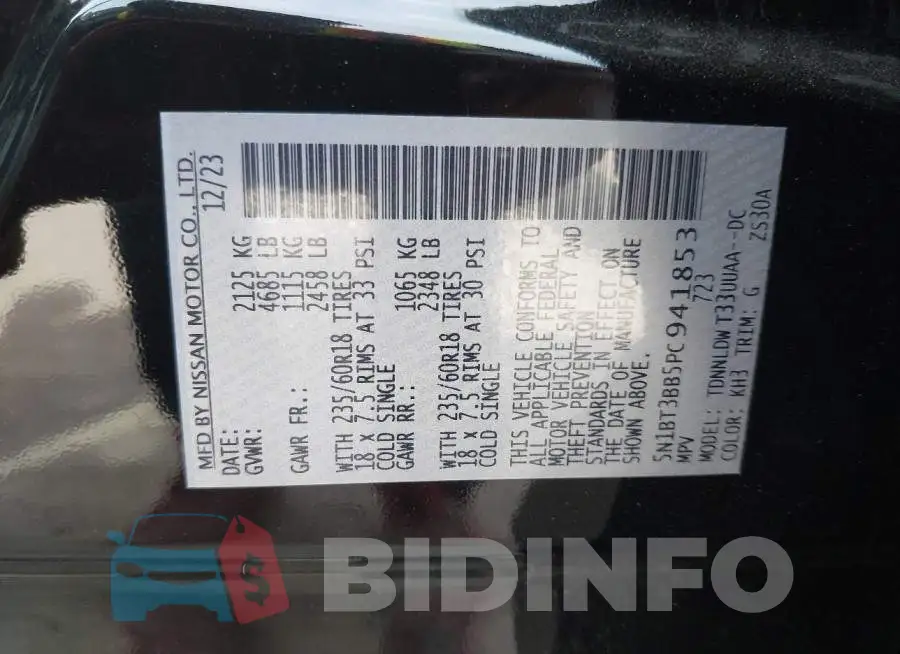 5N1BT3BB5PC941853 Photo# 9