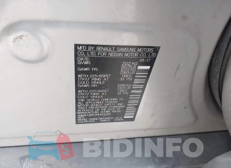 KNMAT2MV3HP613259 Photo# 9