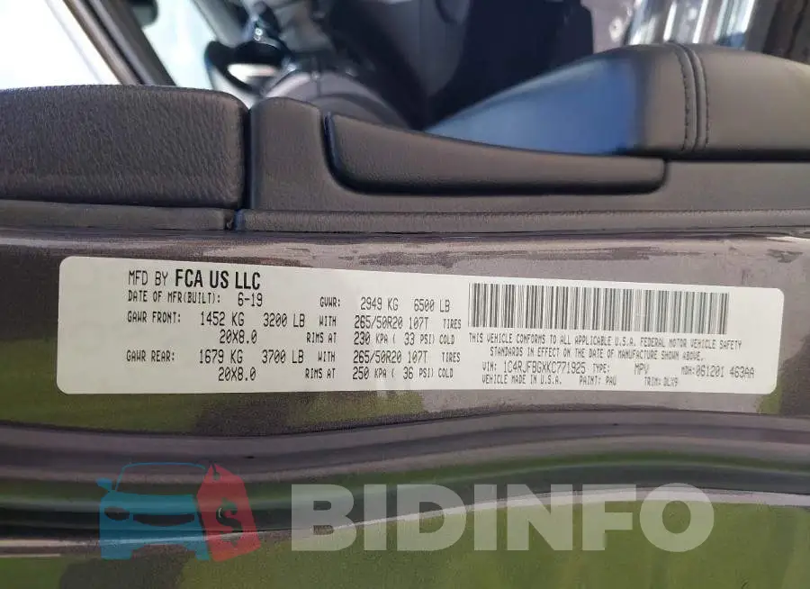 1C4RJFBGXKC771925 Photo# 9