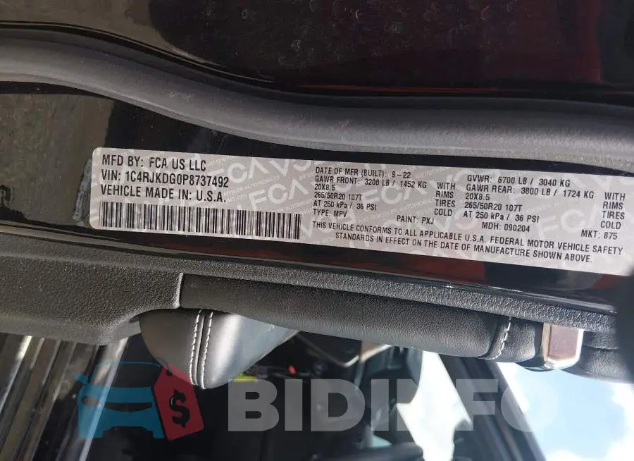 1C4RJKDG0P8737492 Photo# 9