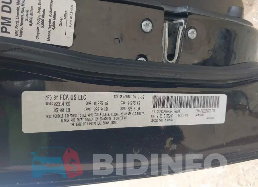 2C3CDXHG4GH178824 Photo# 9
