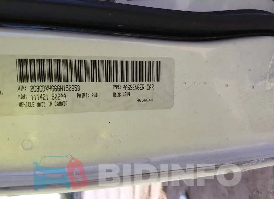 2C3CDXHG6GH150653 Photo# 9
