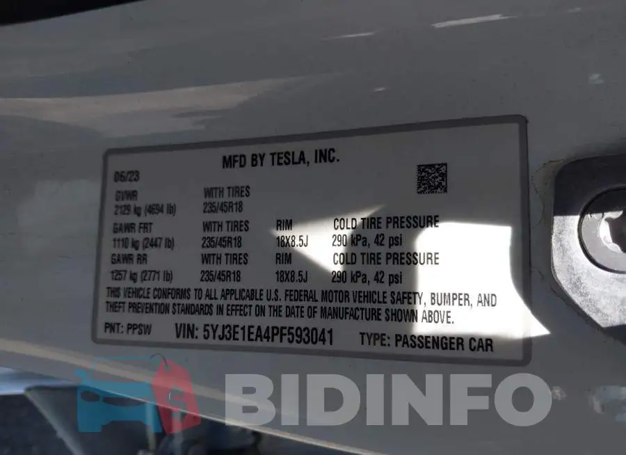 5YJ3E1EA4PF593041 Photo# 9