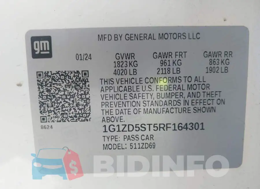 1G1ZD5ST5RF164301 Photo# 9