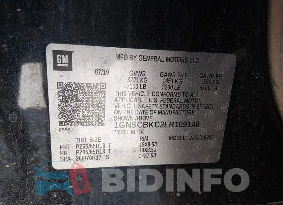 1GNSCBKC2LR109148 Photo# 9